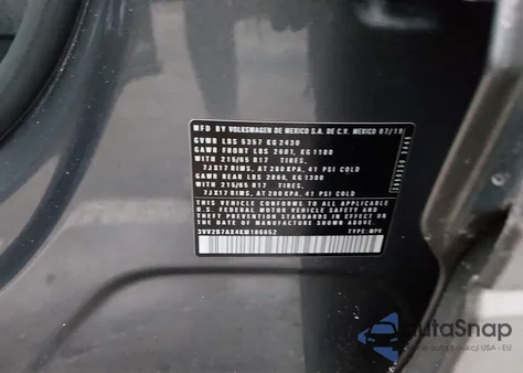 2019 Volkswagen Tiguan 2.0T Se/2.0T Sel/2.0T Sel R-Line/2.0T Sel R-Line Black из США, поврежденный, VIN 3VV2B7AX4KM186652